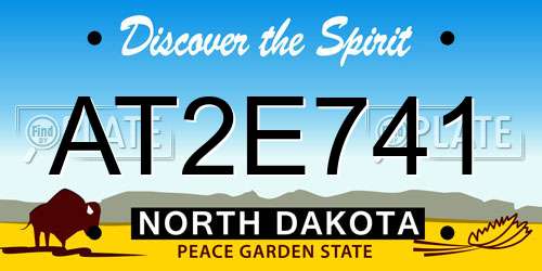 AT2E741 North Dakota License Plate