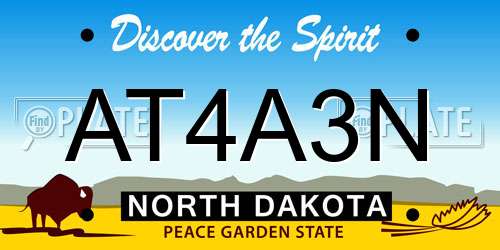AT4A3N North Dakota License Plate