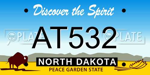 AT532 North Dakota License Plate