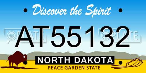 AT55132 North Dakota License Plate