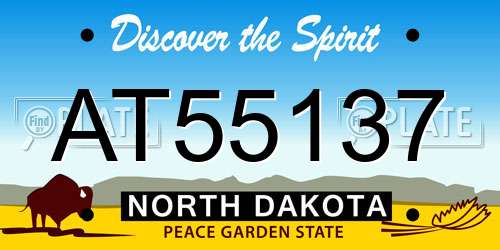 AT55137 North Dakota License Plate