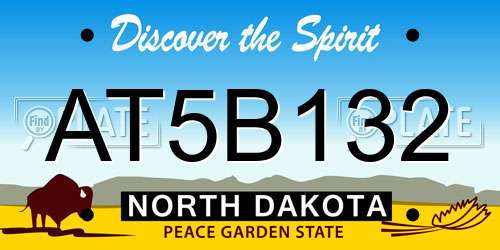 AT5B132 North Dakota License Plate