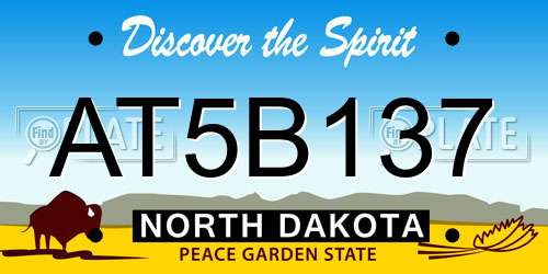 AT5B137 North Dakota License Plate