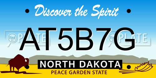 AT5B7G North Dakota License Plate