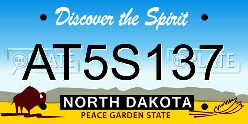 AT5S137 North Dakota License Plate