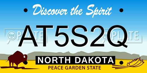 AT5S2Q North Dakota License Plate