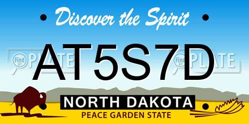 AT5S7D North Dakota License Plate