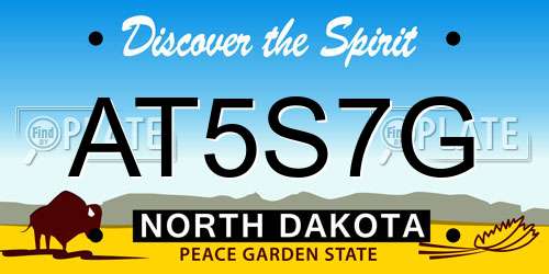 AT5S7G North Dakota License Plate