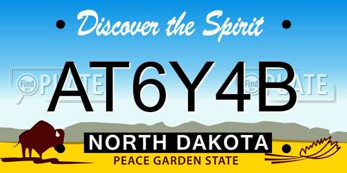 AT6Y4B North Dakota License Plate