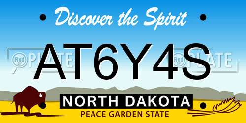 AT6Y4S North Dakota License Plate