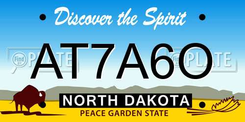 AT7A6O North Dakota License Plate