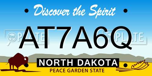 AT7A6Q North Dakota License Plate
