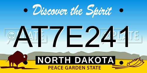AT7E241 North Dakota License Plate