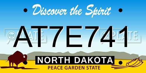 AT7E741 North Dakota License Plate