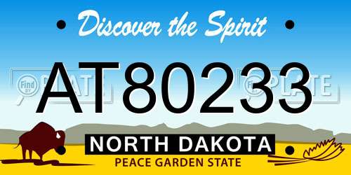 AT80233 North Dakota License Plate