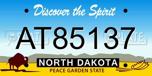 AT85137 North Dakota License Plate