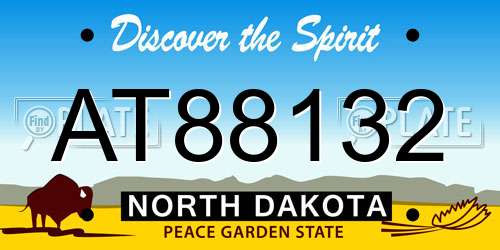 AT88132 North Dakota License Plate