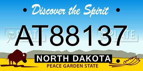 AT88137 North Dakota License Plate
