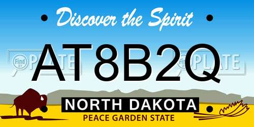 AT8B2Q North Dakota License Plate