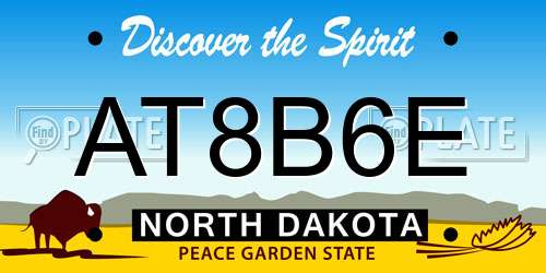 AT8B6E North Dakota License Plate