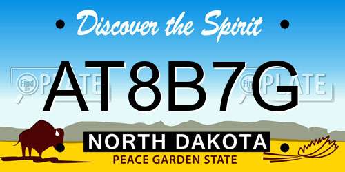 AT8B7G North Dakota License Plate