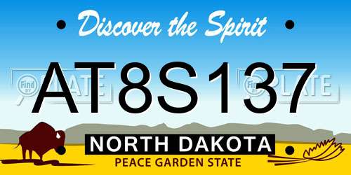 AT8S137 North Dakota License Plate