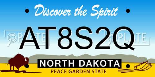 AT8S2Q North Dakota License Plate
