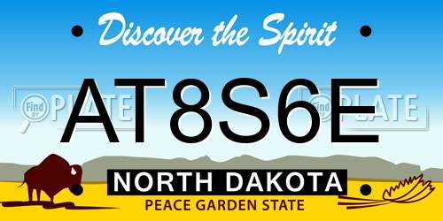 AT8S6E North Dakota License Plate