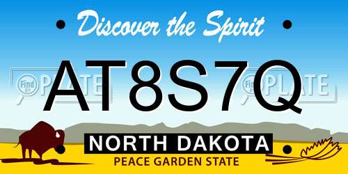 AT8S7Q North Dakota License Plate