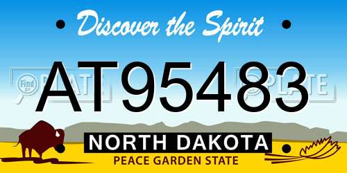 AT95483 North Dakota License Plate