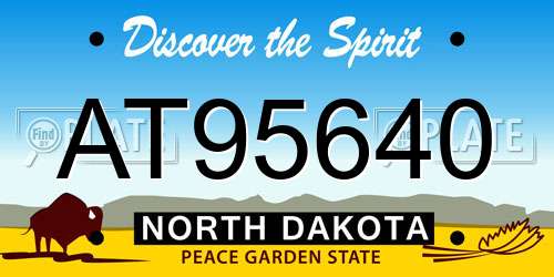 AT95640 North Dakota License Plate