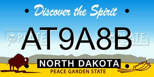AT9A8B North Dakota License Plate