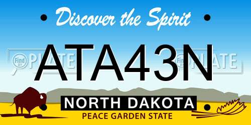 ATA43N North Dakota License Plate