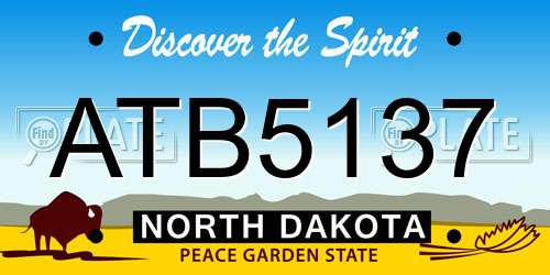 ATB5137 North Dakota License Plate