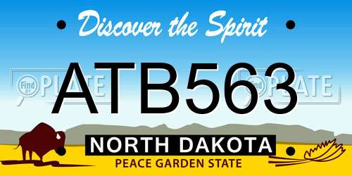 ATB563 North Dakota License Plate