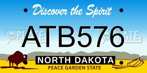 ATB576 North Dakota License Plate