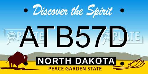 ATB57D North Dakota License Plate