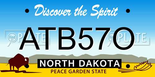 ATB57O North Dakota License Plate