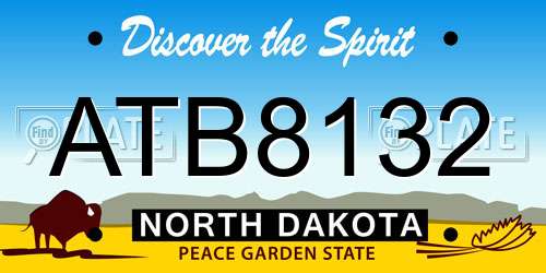 ATB8132 North Dakota License Plate