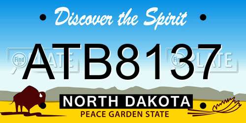 ATB8137 North Dakota License Plate