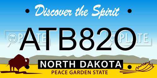 ATB82O North Dakota License Plate