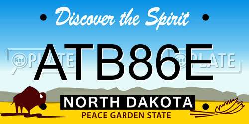 ATB86E North Dakota License Plate