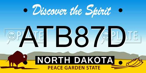 ATB87D North Dakota License Plate