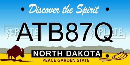 ATB87Q North Dakota License Plate