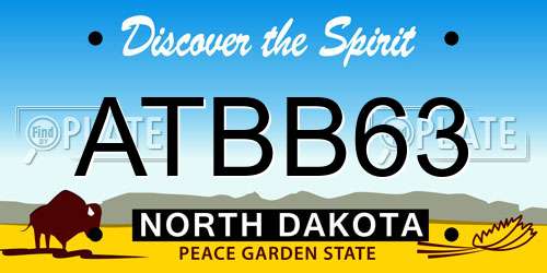 ATBB63 North Dakota License Plate