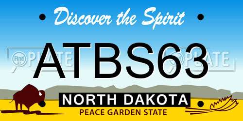 ATBS63 North Dakota License Plate