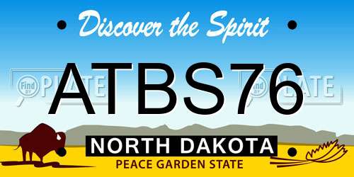 ATBS76 North Dakota License Plate