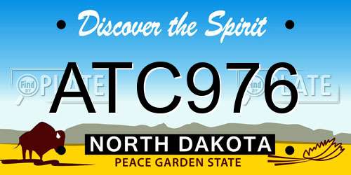 ATC976 North Dakota License Plate