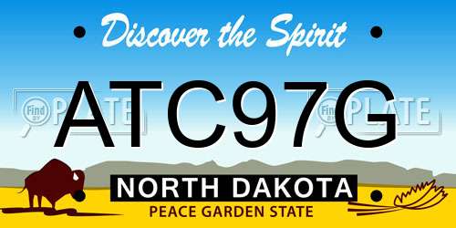 ATC97G North Dakota License Plate