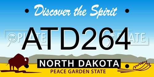 ATD264 North Dakota License Plate